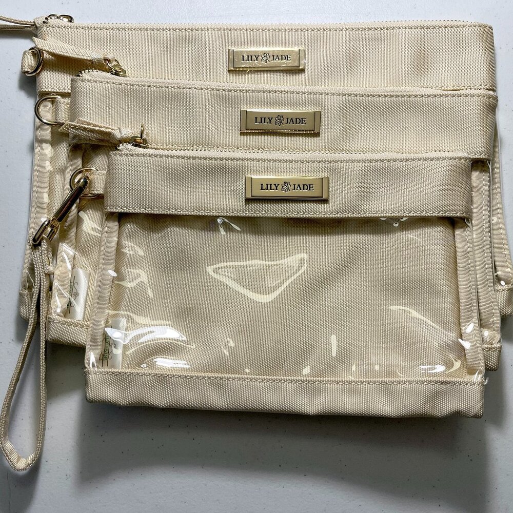 Lily Jade Packing Pouches | Set of 3 | Ivory | Travel & Diaper Bag Organizers